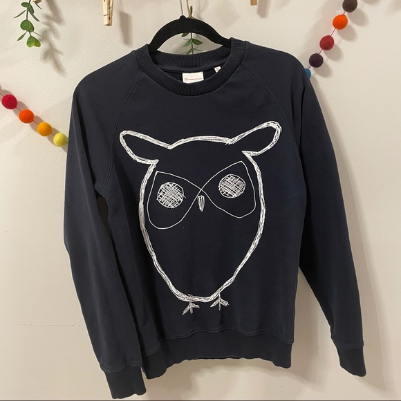 Navy Owl Sweatshirt Designed by Knowledge Cotton Apparel men’s sweater - Picture 5 of 8